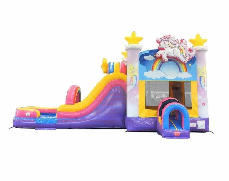 Unicorn Water Slide bounce house combo wet/dry